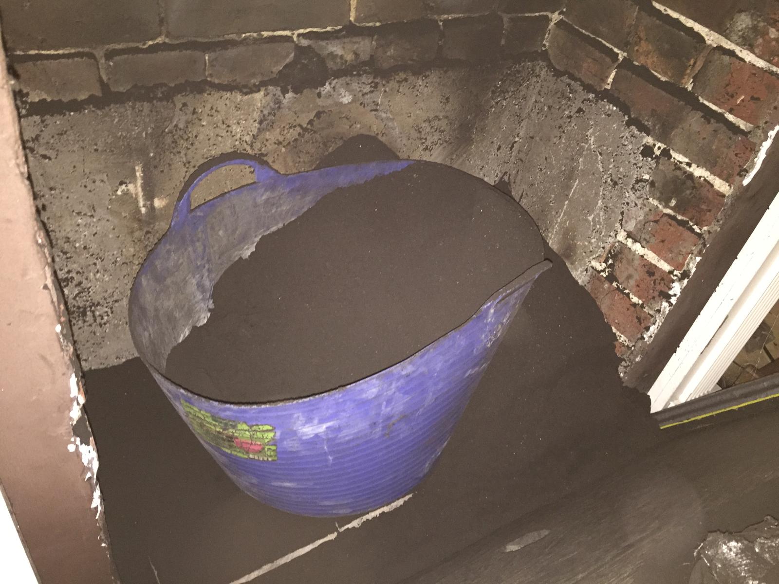 Soot collected during professional chimney sweep — Watmore's Woodburners, Norwich